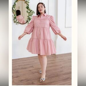 Ivy City Co. JoJo Dress in the Perfect Pink